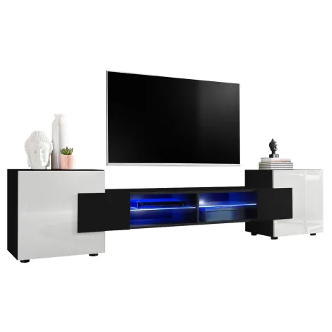 TV-Schrank Merano, Schwarz/Weiß - 5